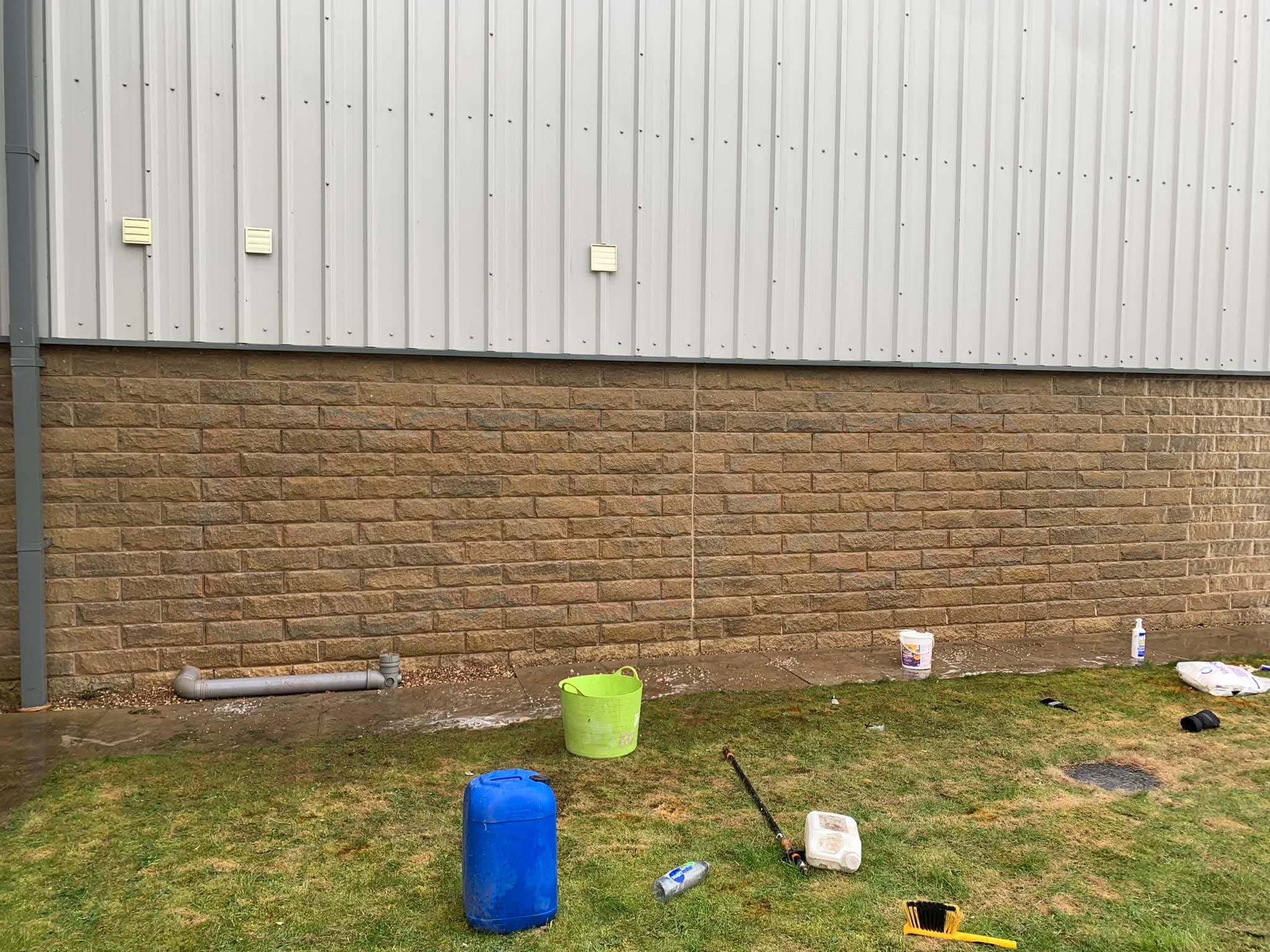 Graffiti removal before and after